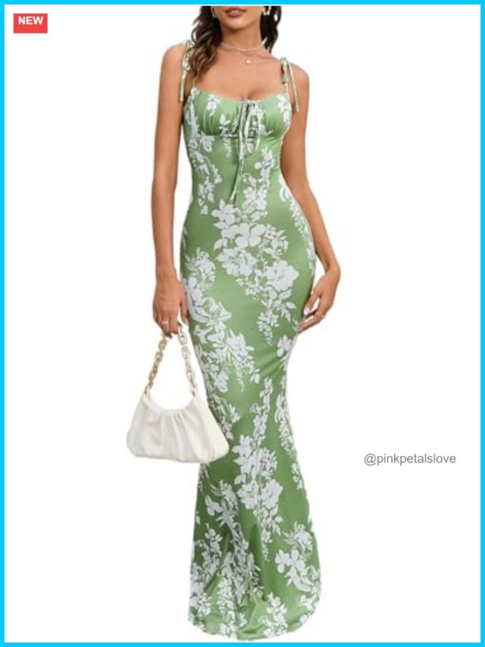 Women's Floral Maxi Dress Spaghetti Strap Bodycon Mermaid Wedding Guest